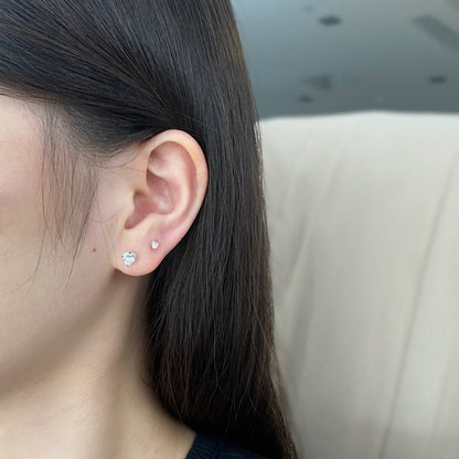[baslovejewels]Sparkling Heart Shaped Simple Earrings