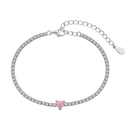 [baslovejewels]0.5 Carat Elegant Romantic Heart Shape Lover Bracelet