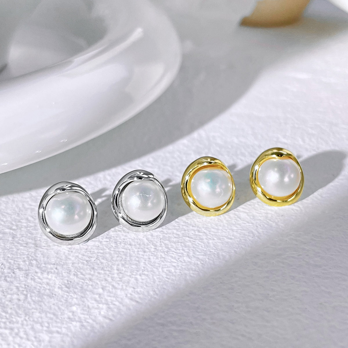 [baslovejewels]Dainty Bread Pearl Earrings