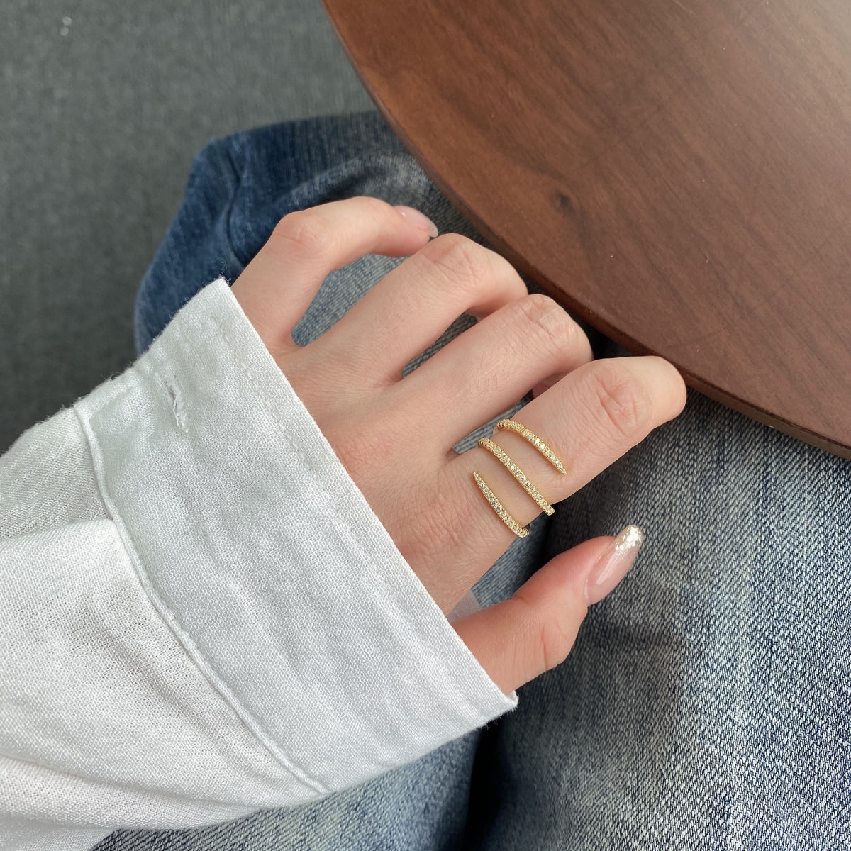 [baslovejewels]Unique Vibrant Entangle Daily Ring