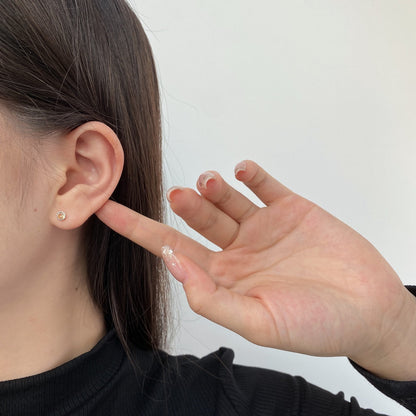 [baslovejewels]Sparkling Colorful Round Shape Earrings