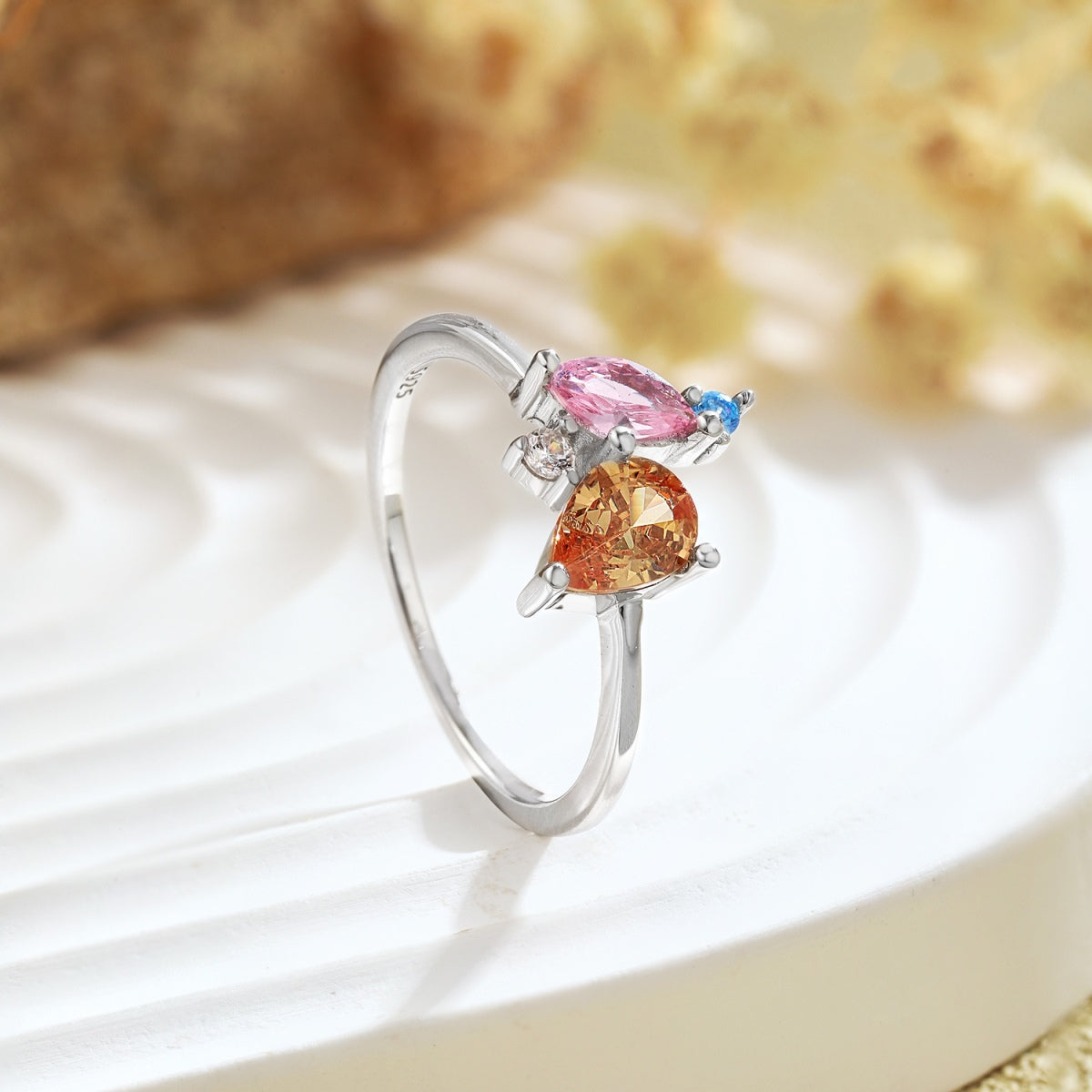 [baslovejewels]Radiant Colorful Multi Cut Daily Ring
