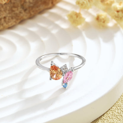 [baslovejewels]Radiant Colorful Multi Cut Daily Ring