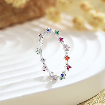 [baslovejewels]Radiant Colorful Round Cut Daily Ring