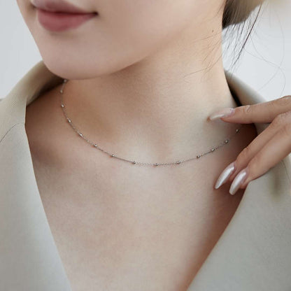 [baslovejewels]Small Bead Clavicle Chain Simple Necklace