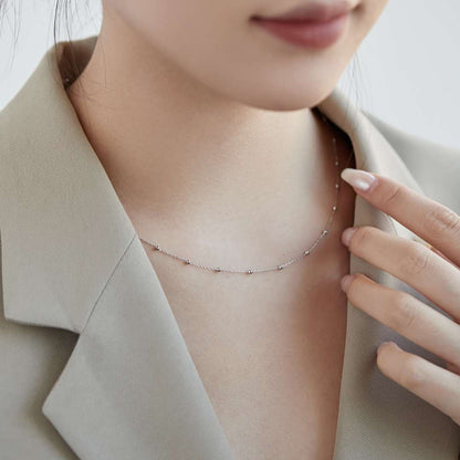 [baslovejewels]Small Bead Clavicle Chain Simple Necklace