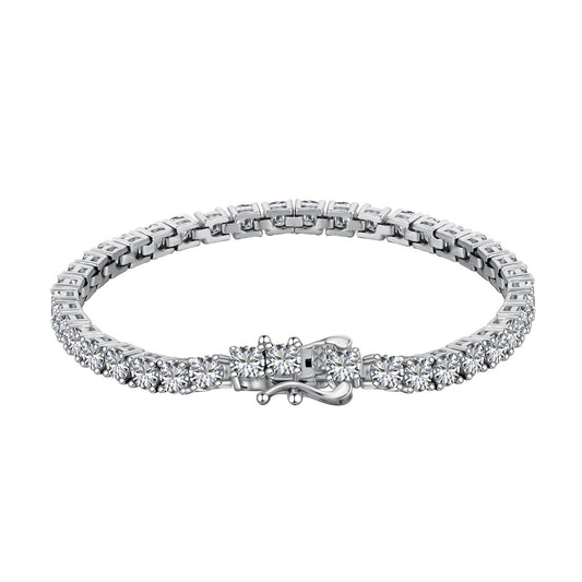 [baslovejewels]Luxurious Ornate Round Cut Tennis Bracelet