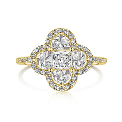 [baslovejewels]Luxurious Eternity Flower Shape Banquet Ring