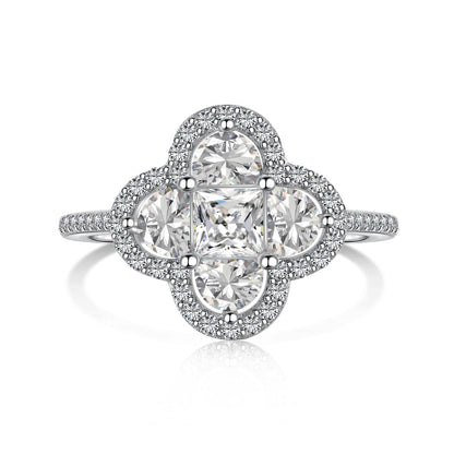 [baslovejewels]Luxurious Eternity Flower Shape Banquet Ring