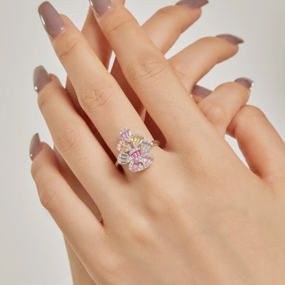 [baslovejewels]Sparkling Colorful Water Drop Shape Daily Ring