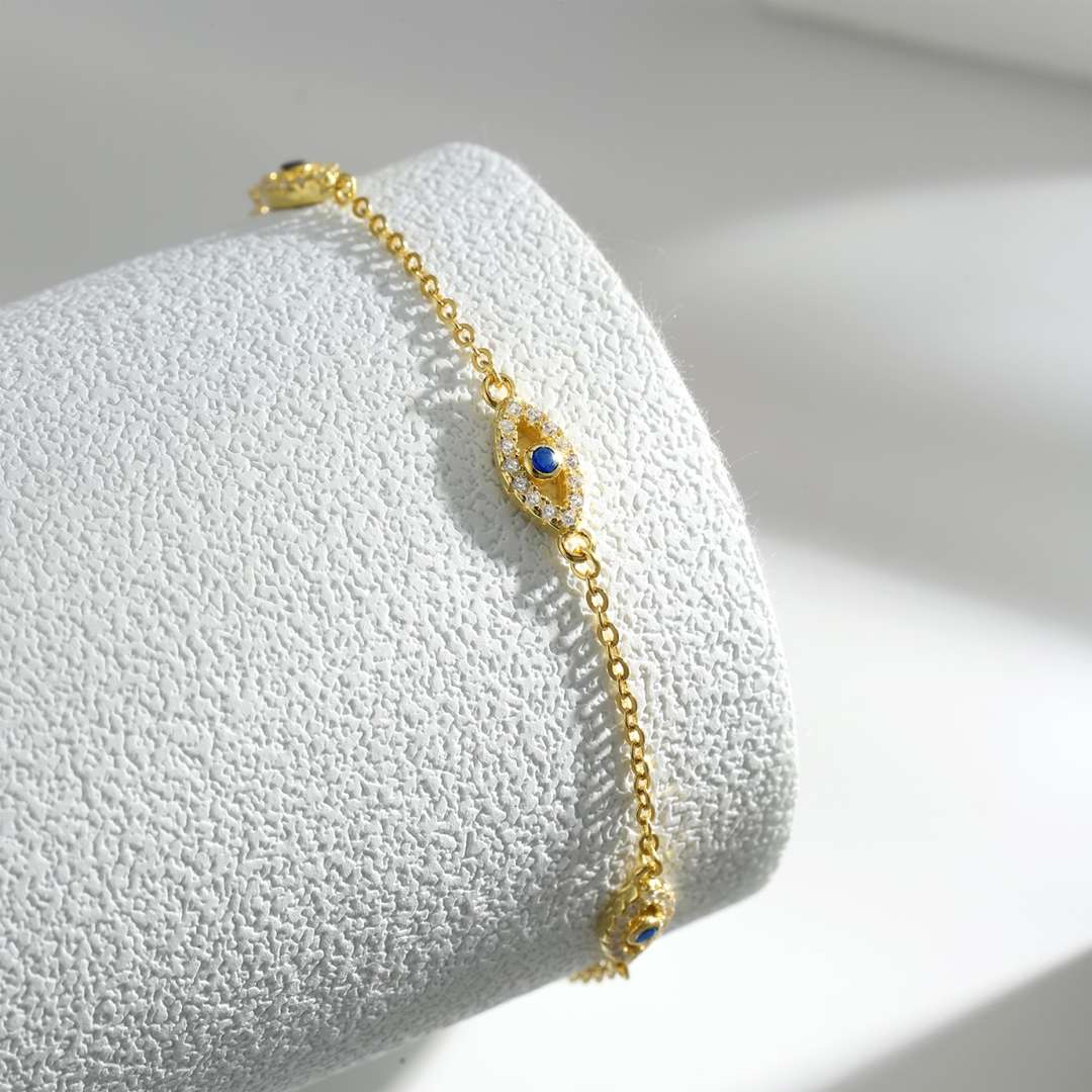 [baslovejewels]Evil Eye Shape Pendent Necklace