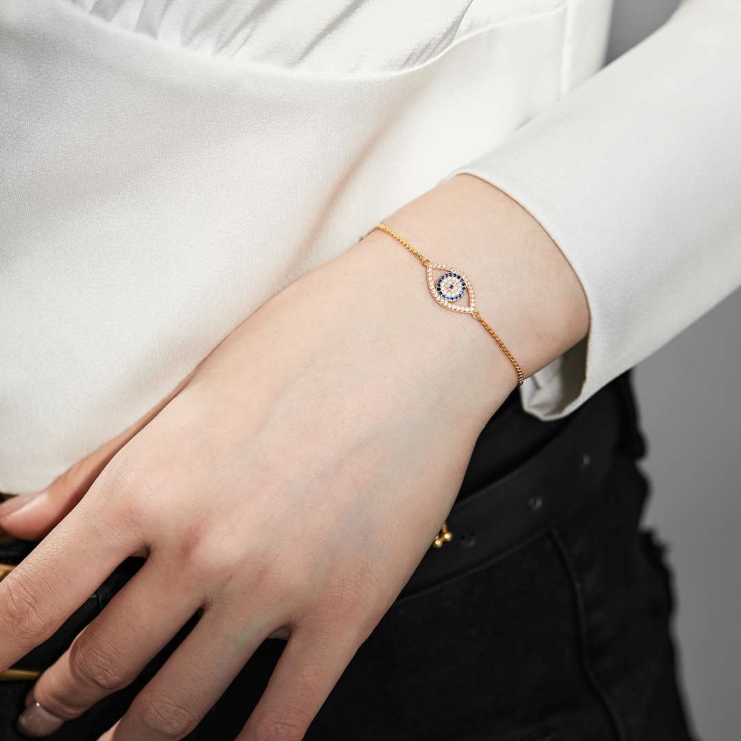 [baslovejewels]Dazzling Eye Shape Necklace