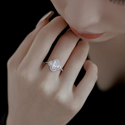 [baslovejewels]Luxurious Eternity Flower Shape Banquet Ring