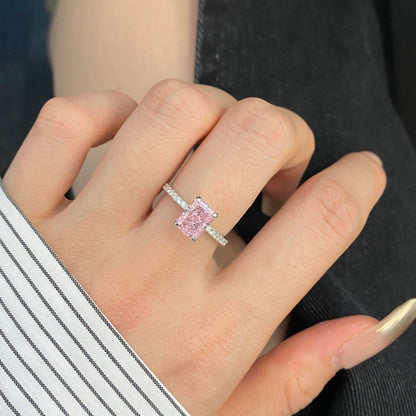 [baslovejewels]2.0 Carat Dazzling Sparkling Radiant Cut Party Ring