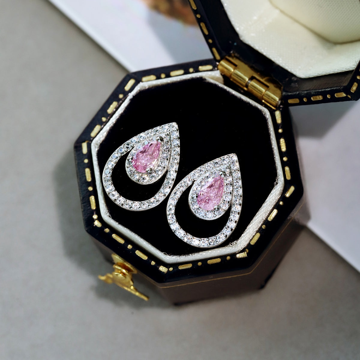 [baslovejewels]Sparkling Delicate Water Drop Shape Daily Earrings