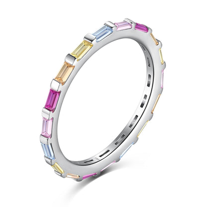 [baslovejewels]Exquisite Multicolored Emerald Cut Daily Ring