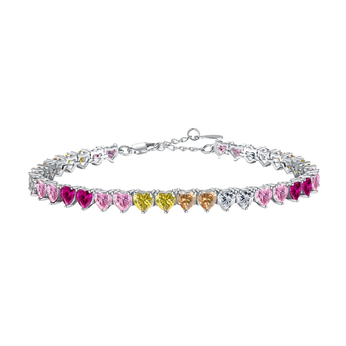 [baslovejewels]Luxurious Colorful Romantic Heart Shape Lover Bracelet