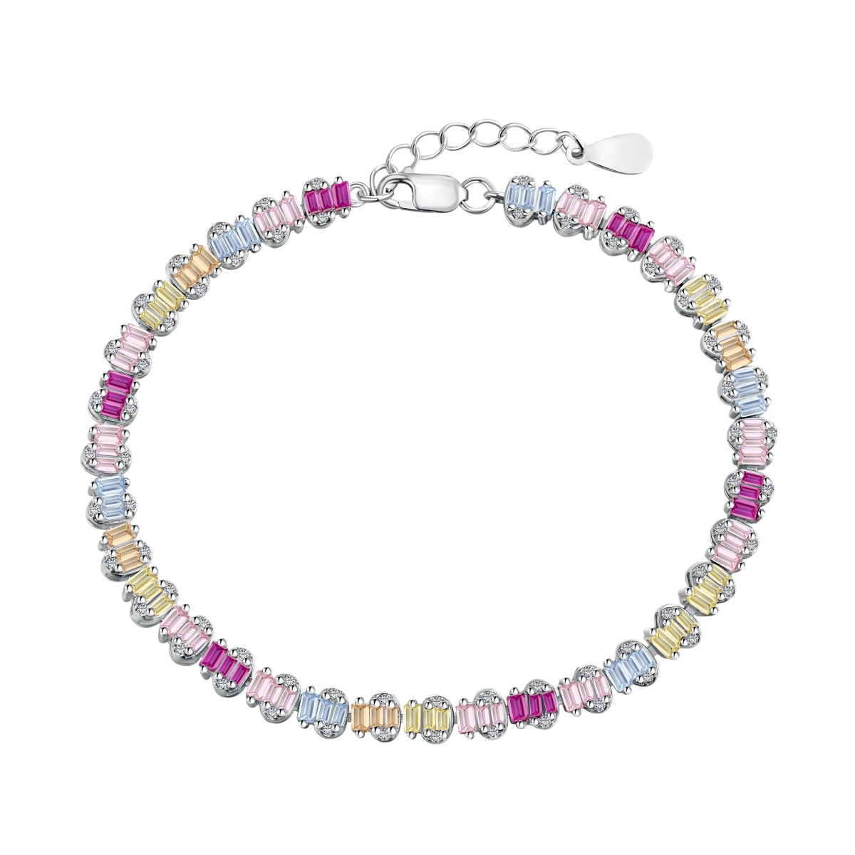 [baslovejewels]Delicate Colorful Emerald Cut Party Bracelet