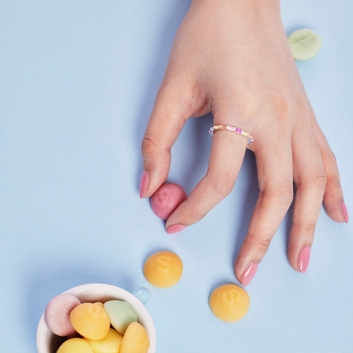 [baslovejewels]Lively In Shades Elegant Radiant Cut Daily Ring