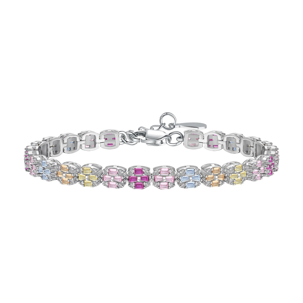 [baslovejewels]Delicate Colorful Emerald Cut Daily Bracelet