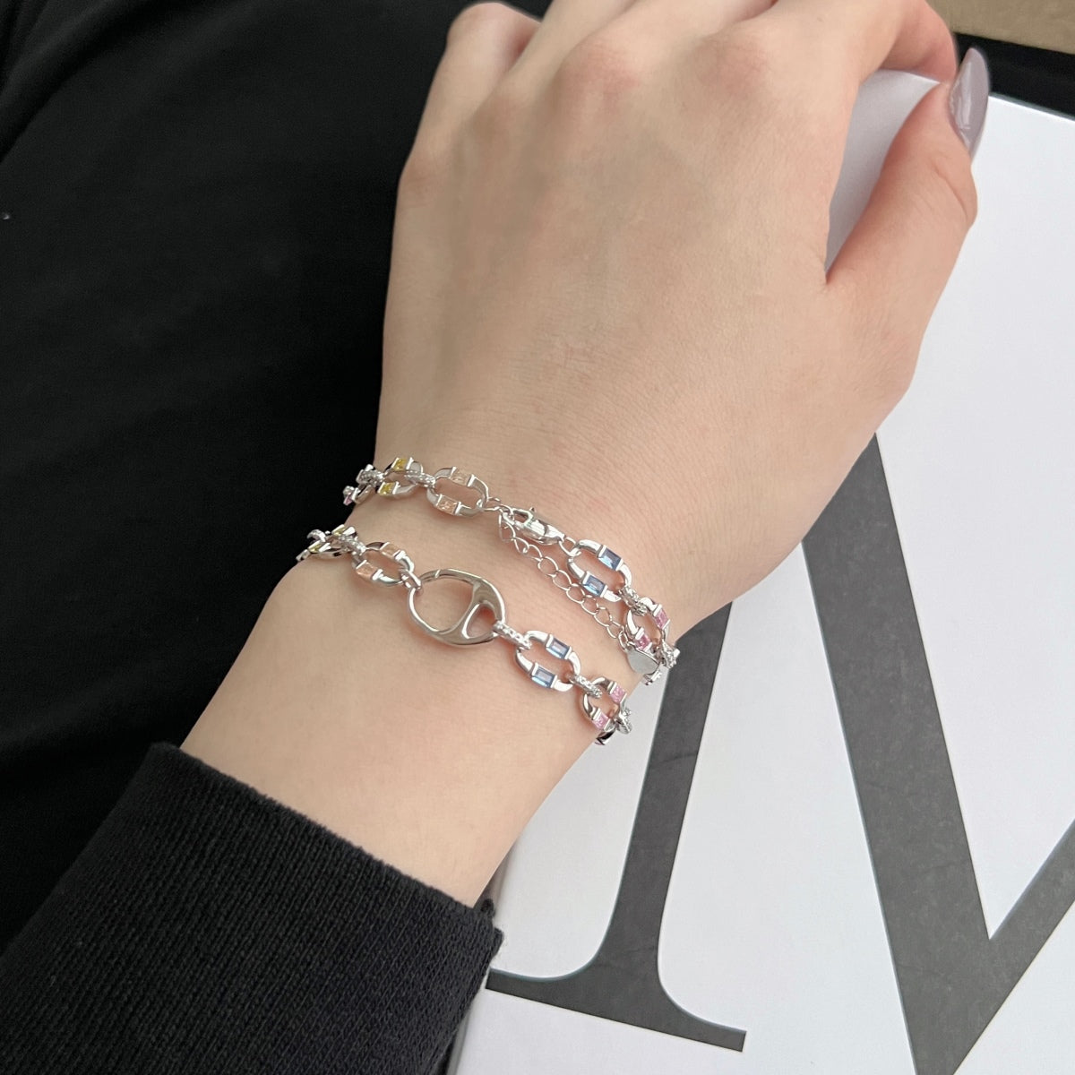 [baslovejewels]Dazzling Colorful Daily Bracelet