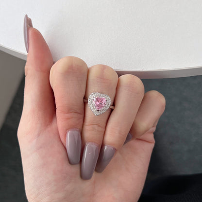 [baslovejewels]Delicate Ebullient Heart Shape Wedding Ring