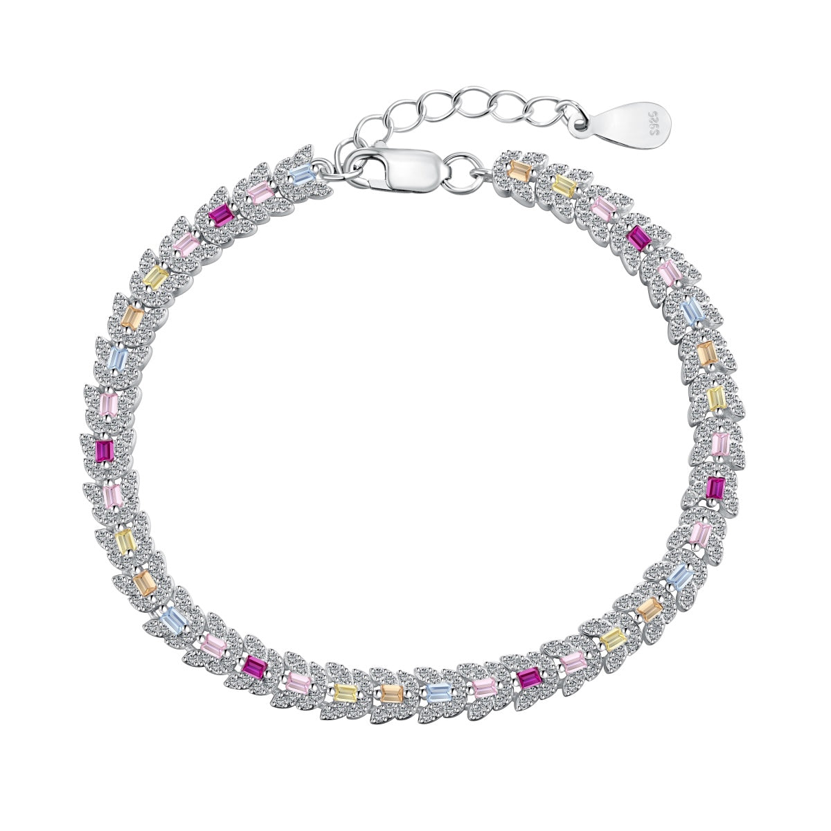 [baslovejewels]Delicate Colorful Multi Cut Daily Bracelet