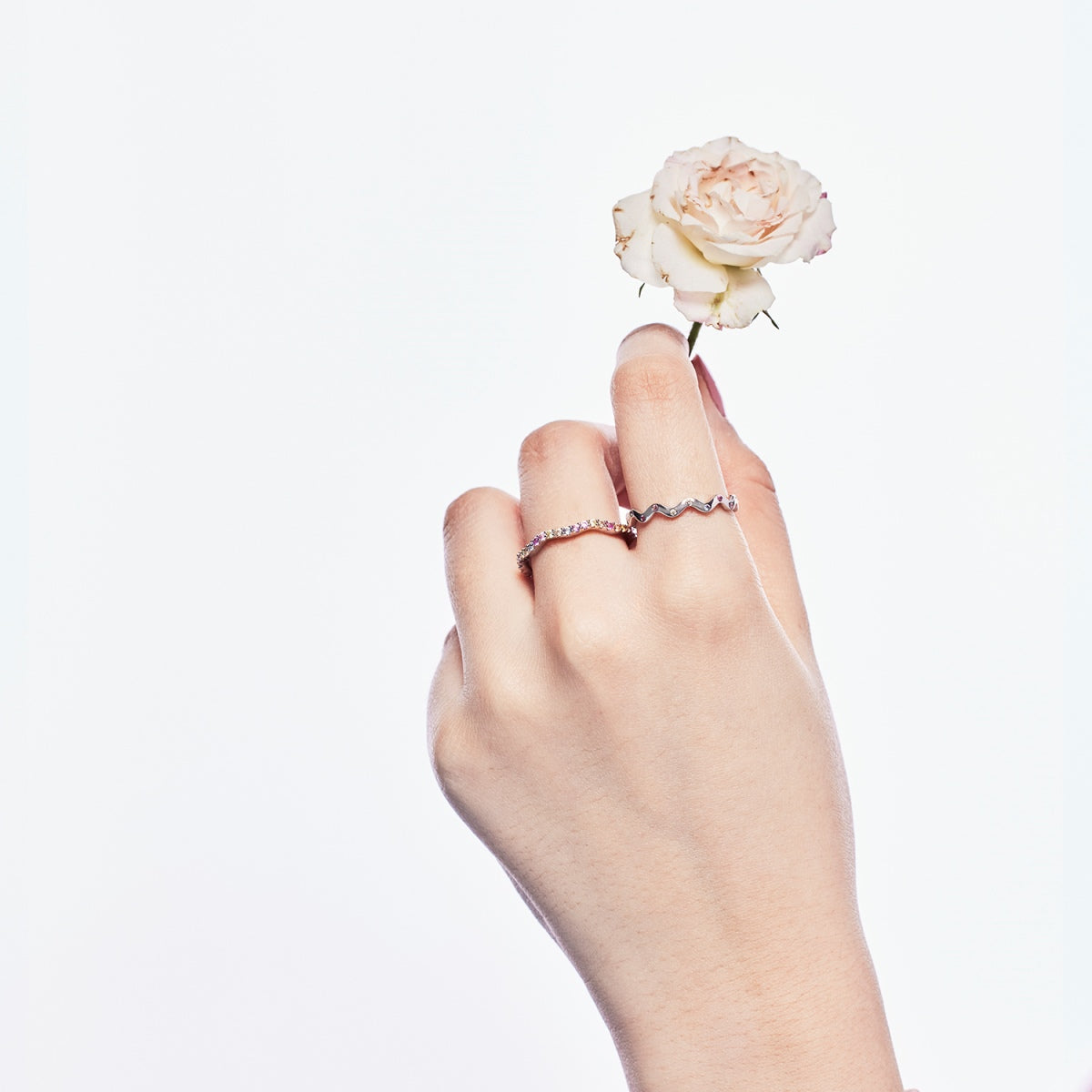 [baslovejewels]Dainty Colorful Round Cut Party Ring