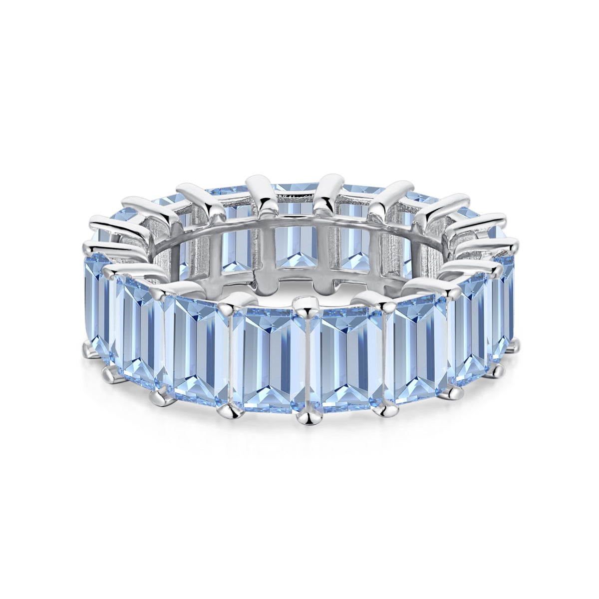 [baslovejewels]0.75 Carat Elegant Emerald Cut Tennis Ring