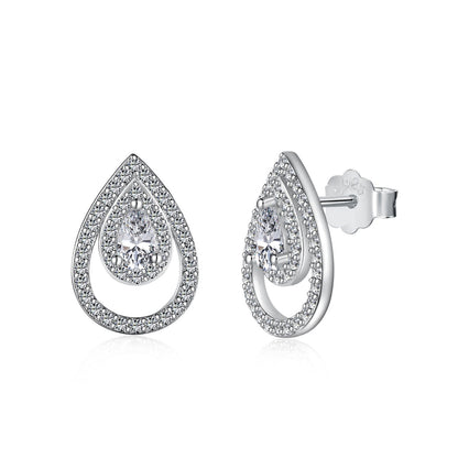 [baslovejewels]Sparkling Delicate Water Drop Shape Daily Earrings