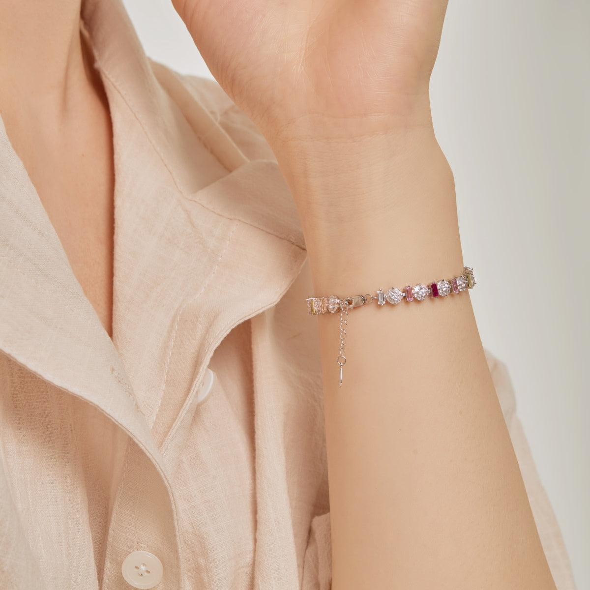 [baslovejewels]Radiant Colorful Round Shape Daily Bracelet