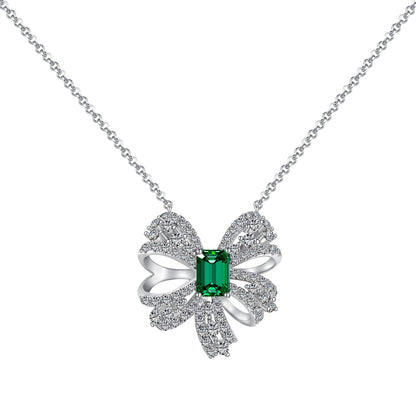 [baslovejewels]Luxurious Flower Shape Emerald Cut Necklace