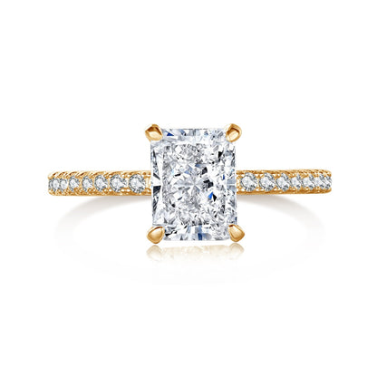 [baslovejewels]2.0 Carat Dazzling Sparkling Radiant Cut Party Ring