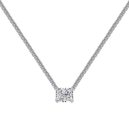 [baslovejewels]4.0 Carat Elegant Radiant Cut Necklace