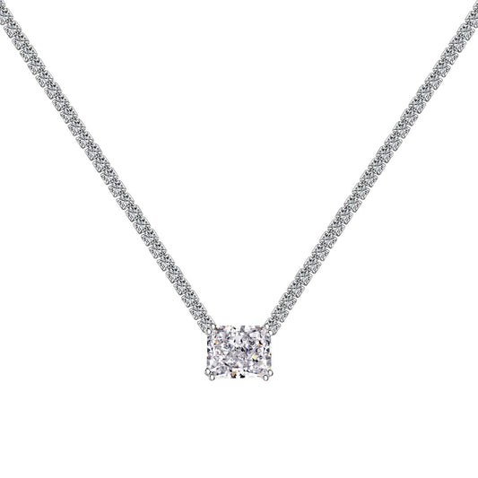 [baslovejewels]4.0 Carat Elegant Radiant Cut Necklace
