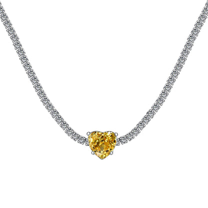 [baslovejewels]2.0 Carat Sparkling Tennis Heart Cut Necklace