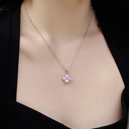 [baslovejewels]Heart-Shaped Four-Leaf Clover Bead Necklace