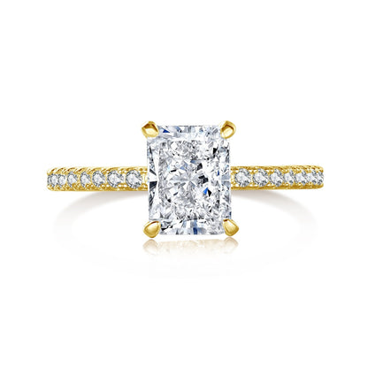 [baslovejewels]2.0 Carat Dazzling Sparkling Radiant Cut Party Ring