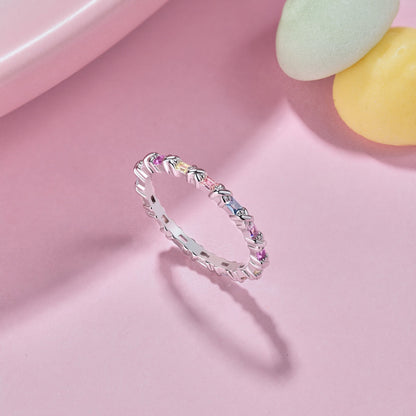 [baslovejewels]Charming Colorful Round Cut Daily Ring