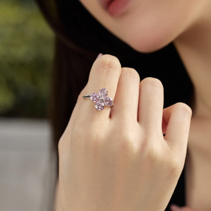 [baslovejewels]Four-Leaf Clover Eight-Pointed Star Ring