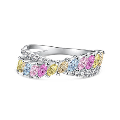 [baslovejewels]Unique Colorful Marquise Cut Daily Ring