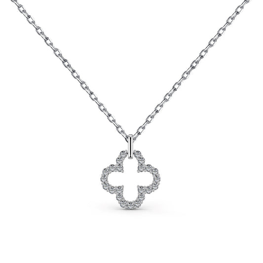 [baslovejewels]Four-Leaf Clover Hollow Design Exquisite Necklace