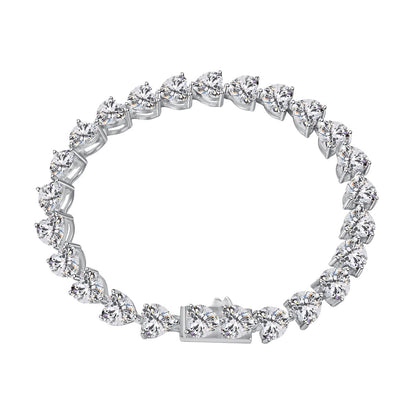 [baslovejewels]0.75 Carat Elegant Romantic Heart Shape Lover Bracelet