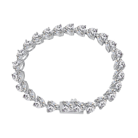 [baslovejewels]0.75 Carat Elegant Romantic Heart Shape Lover Bracelet