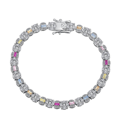 [baslovejewels]Dazzling Radiant Multi Cut Daily Bracelet