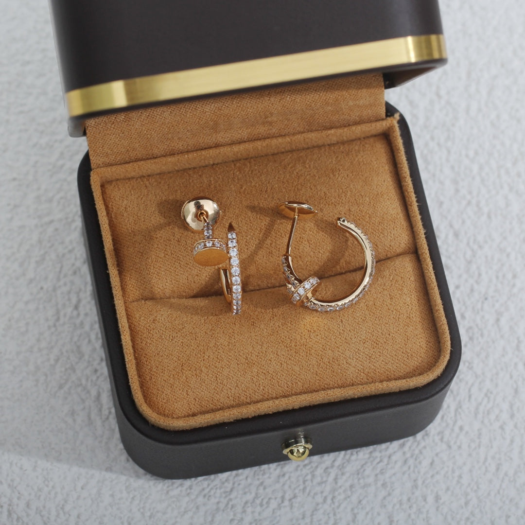 [baslovejewels]JUSTE EARRINGS 12.75MM PINK GOLD DIAMOND
