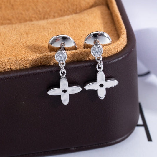 [baslovejewels]VIDYLLE SILVER DIAMOND MINI DROP EARRINGS