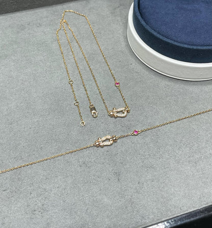 [baslovejewels]FORCE 10 DIAMOND PINK GOLD NECKLACE