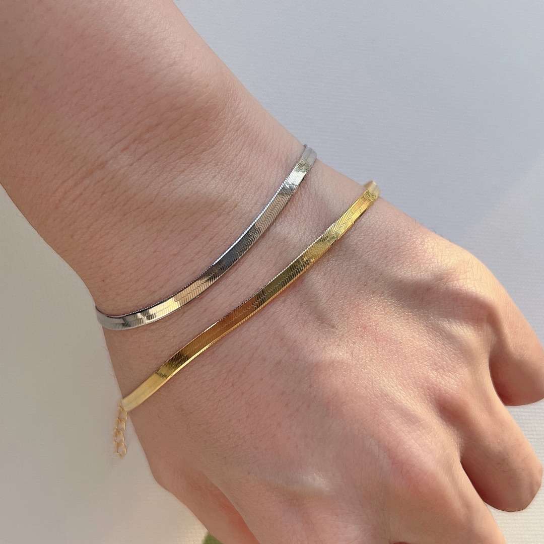 [baslovejewels]Flat Snake Bone Chain Blade Necklace