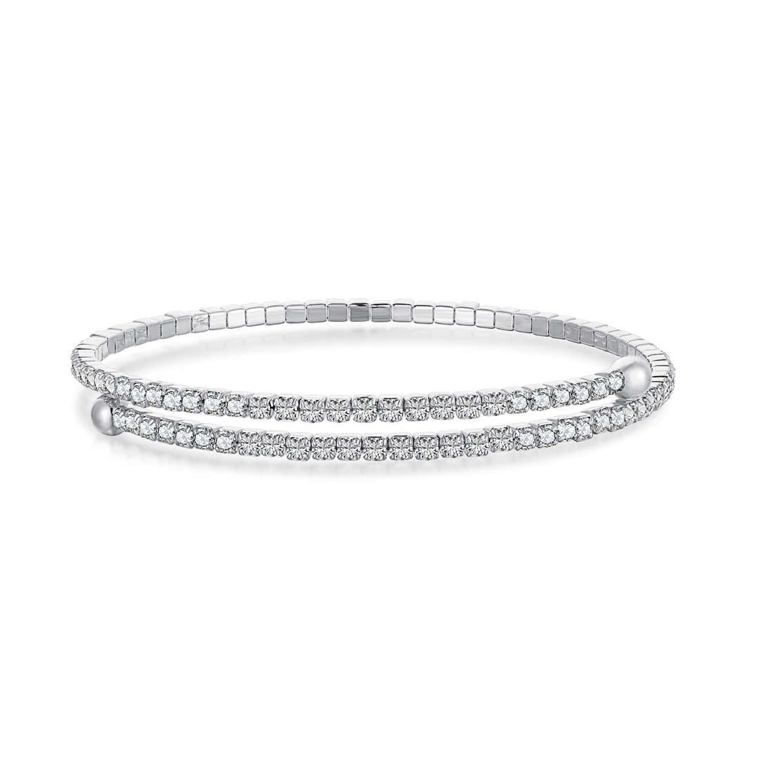 [baslovejewels]Row of Diamonds Round Fashion Bracelet